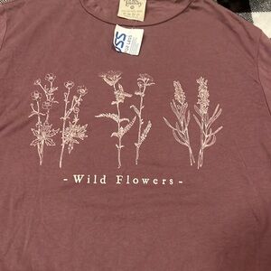 NWT DIRTEE LAUNDRY Wildflower Cotton Long Sleeve Tee Tshirt SZ:  XS